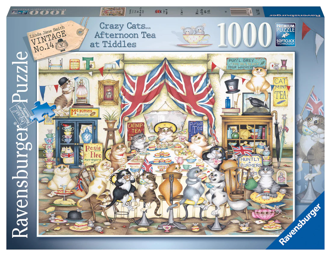 Ravensburger Vintage No. 14 Crazy Cats Afternoon at Tiddles 1000 Piece Puzzle image 0